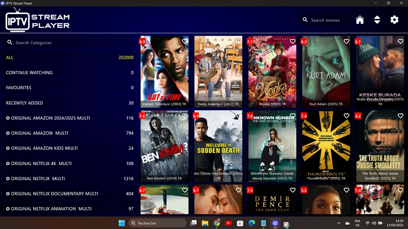 Browse through the iptv player