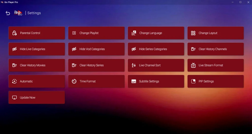 Customize IBO Player settings
