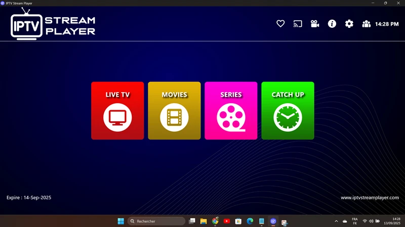 M3U playlists and EPG support display Interface