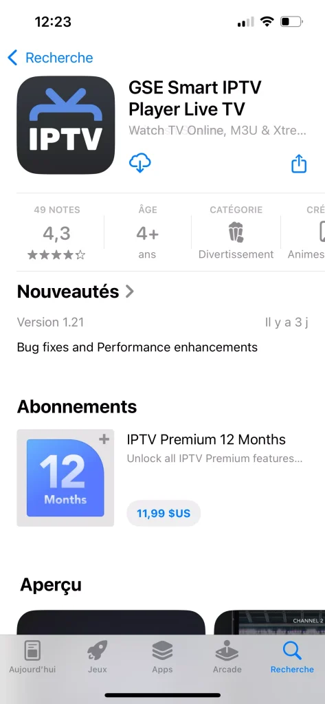 Installing GSE Smart IPTV Player from the App store