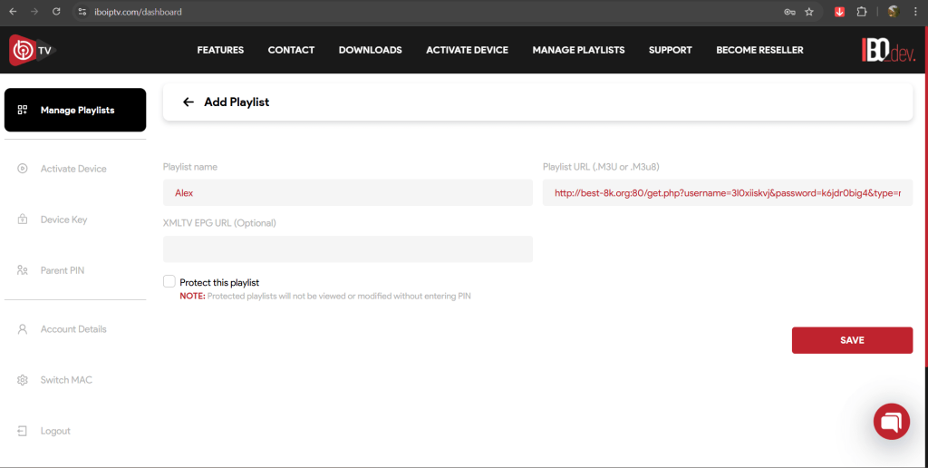 enter playlist details
