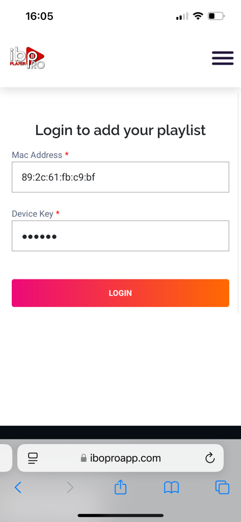 enter the information provided