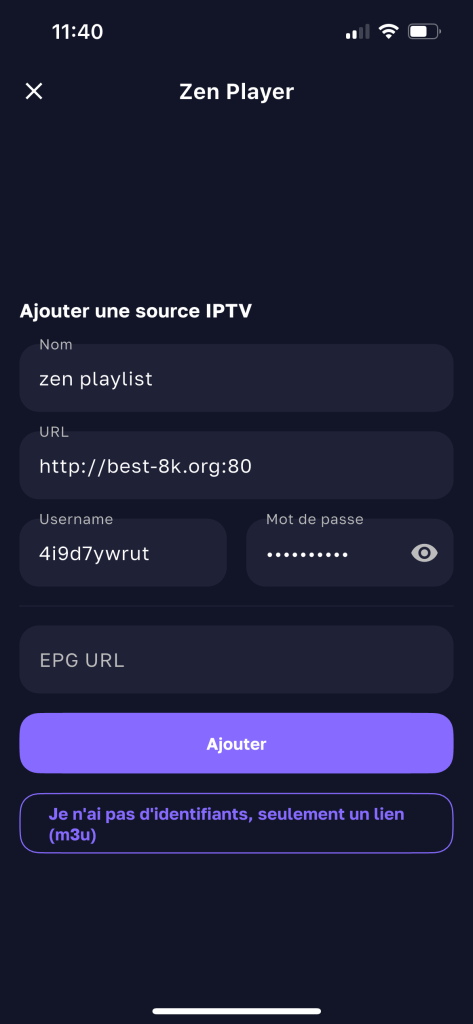 Xtream Codes playlist