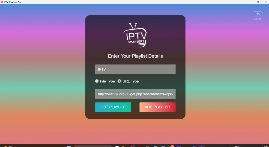 Install IPTV Smarters Pro for Windows subscription 