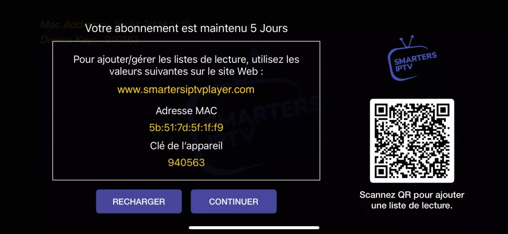 information provided by the iptv app