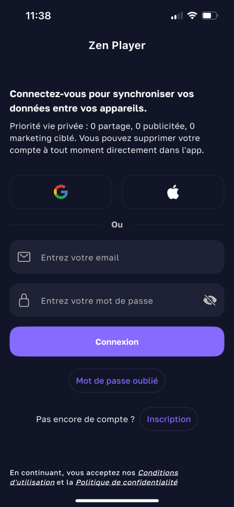 register an account in IPTV application