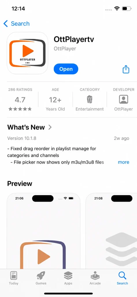 ott player on ios