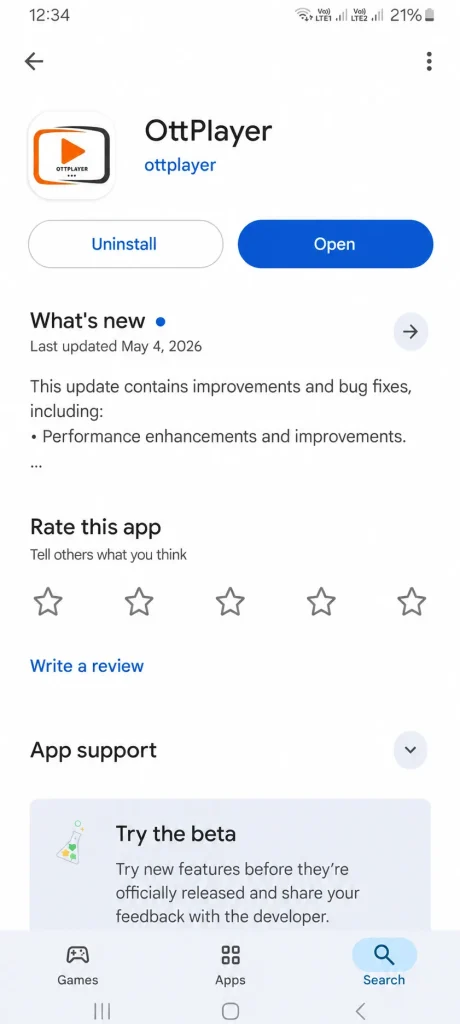 ottplayer apps on android