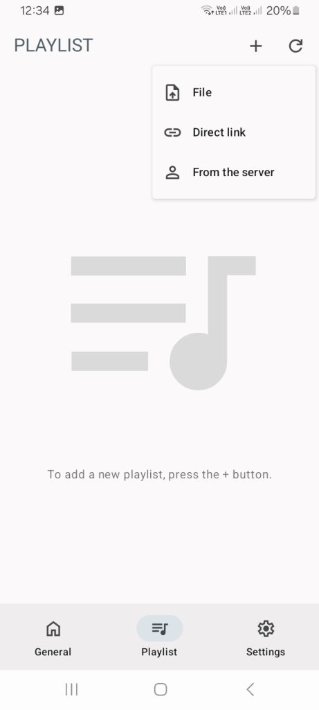 add a playlist on android
